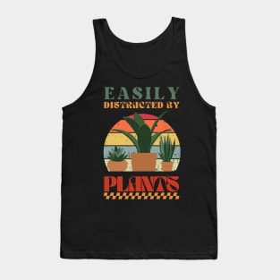 Easily Distracted by Plants - Retro Humor Tank Top